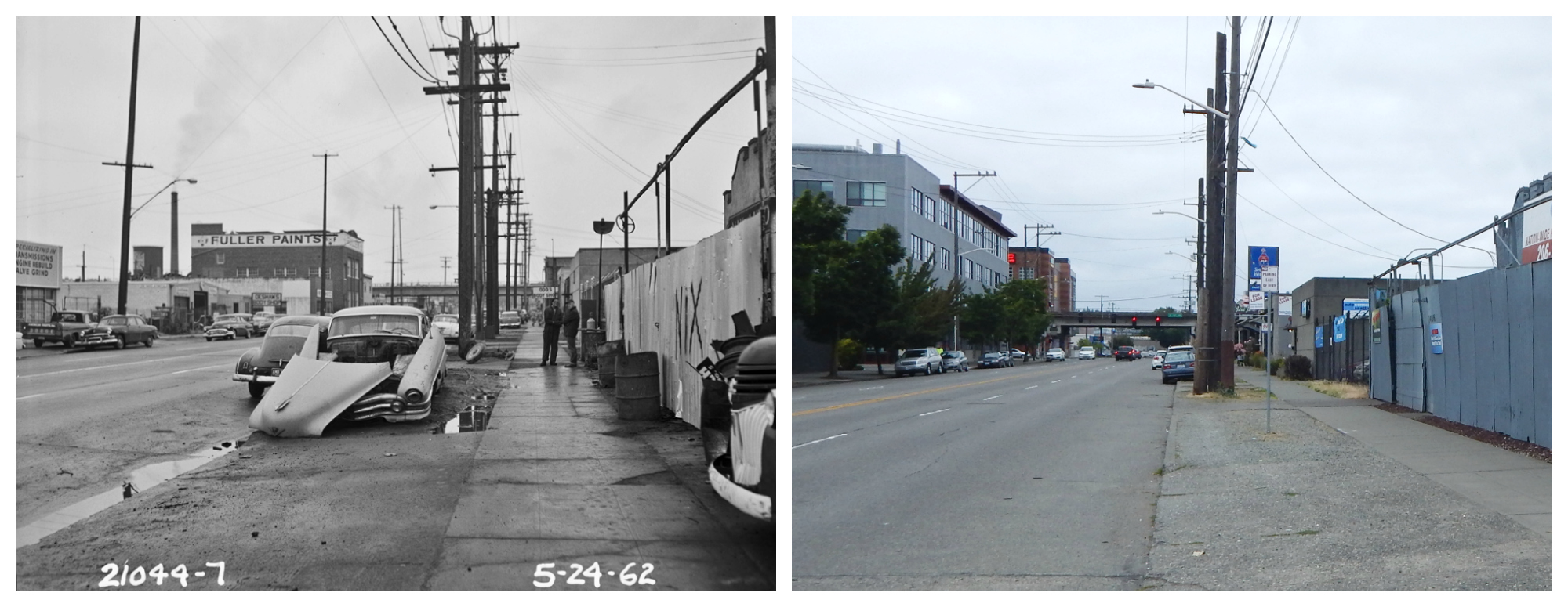 14th Ave NW and Leary - 1962 and 2016